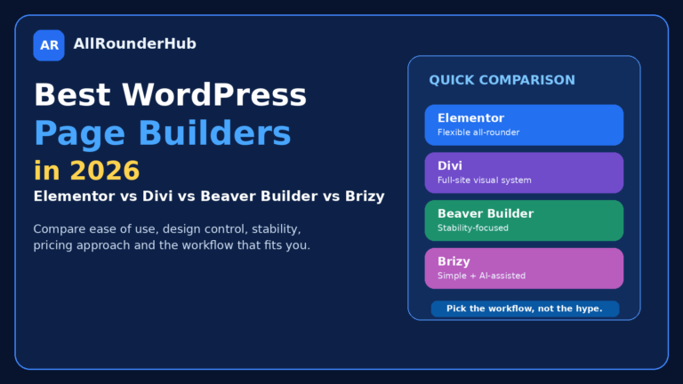 Best WordPress page builders in 2026 comparing Elementor Divi Beaver Builder and Brizy