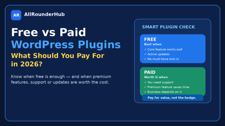 Free vs paid WordPress plugins comparison in 2026