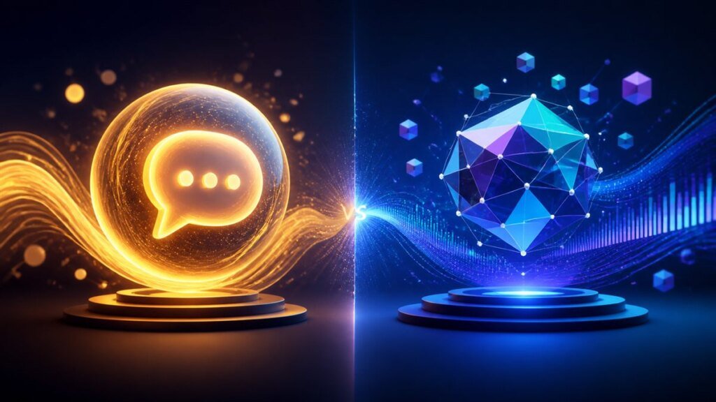 ChatGPT vs Gemini AI assistant comparison illustration
